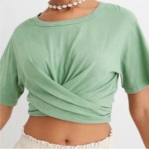 Black aerie cropped wrap back t-shirt size XL